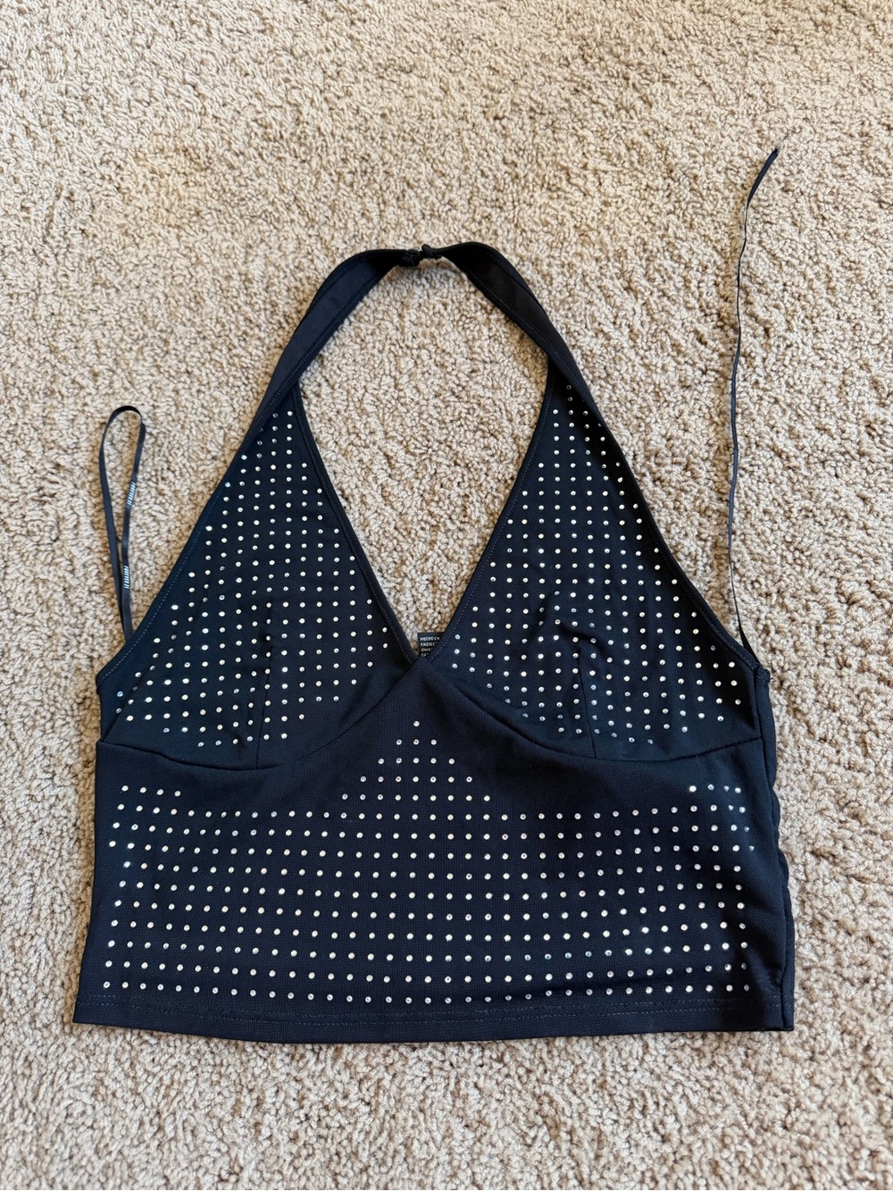 Forever 21 Black Halter Studded Bralette